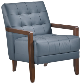 Homelegance Crafton Blue Top Grain Leather Accent Chair