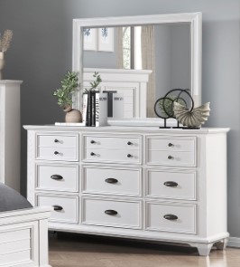 Homelegance Mackinac White 9-Drawer Dresser with Mirror