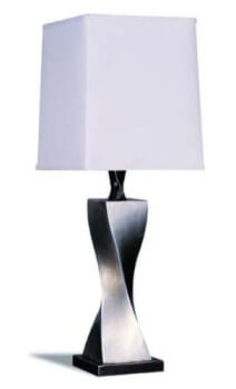 Coaster Silver Handpainted Table Lamp with Squared White Shade
