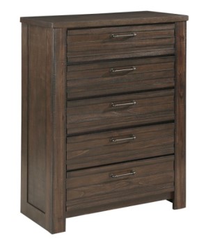 Homelegance Dark Brown Finish Hardwood 5-Drawer Chest