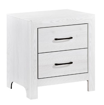 Homelegance Corbin White Wood-Look 2-Drawer Nightstand