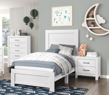 Homelegance Corbin White Wood-Look Twin Bed