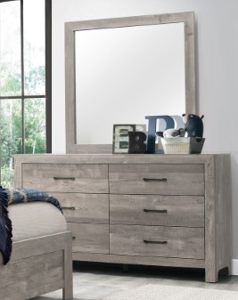 Homelegance Corbin Grey Wood-Look Dresser with Mirror