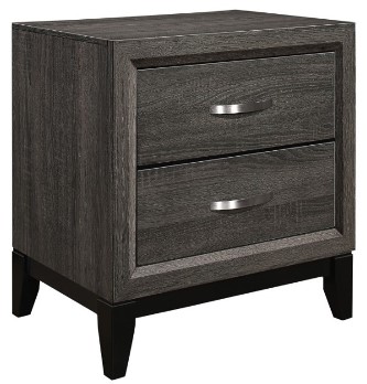 Homelegance Davi Grey 2-Drawer Nightstand