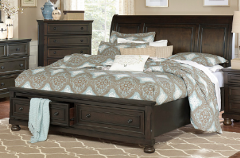 Homelegance Begonia Charcoal King Storage Bed