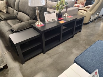 Stanley Ranger Black 80-Inch Tier-Top TV Stand