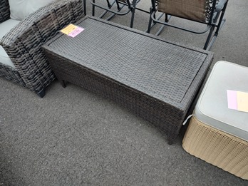 Outdoor Dark Brown PVC Wicker Coffee Table
