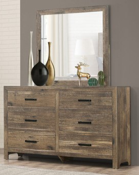 Homelegance Mandan Wood-Look 6-Drawer Dresser with Mirror