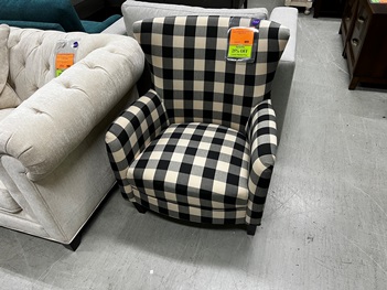 Arabella Black & White Patterned Club Chair