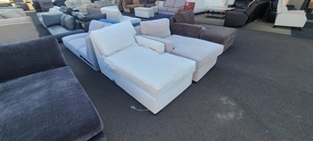 Jonathan Louis Ivory One-Arm Chaise