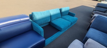 Jonathan Louis Merit Peacock Sofa (missing 1 seat cushion)
