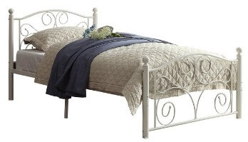 Homelegance Pallina White Scrolling Iron Twin Platform Bed