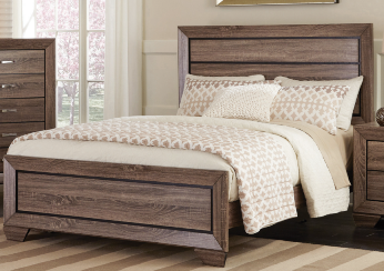 Coaster Kauffman Washed Taupe Wood-Look Queen Bed (blemish)