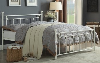 Homelegance Lia White Metal Full Platform Bed 