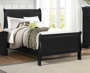 Homelegance Mayville Black Twin Sleigh Bed