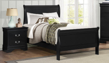 Homelegance Mayville Black Full Sleigh Bed