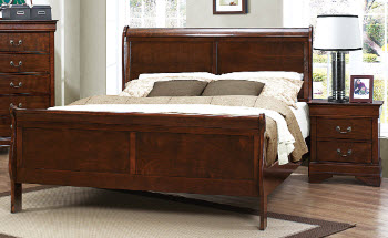 Homelegance Mayville Cherry Finish Queen Sleigh Bed