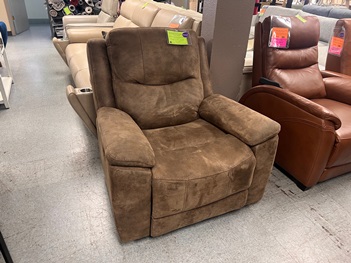 Barcalounger Brown Microsuede Dual Power Recliner