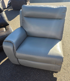Charcoal Leather Cushioned One-Arm Chair (DOES NOT RECLINE)
