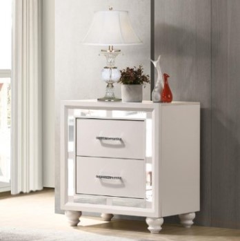Coaster Whitaker White Glam 2-Drawer Nightstand