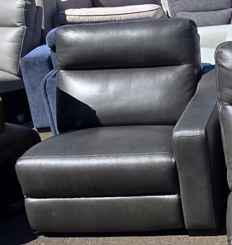 Jason Furniture Charcoal Leather One-Arm Chair (DOES NOT RECLINE)
