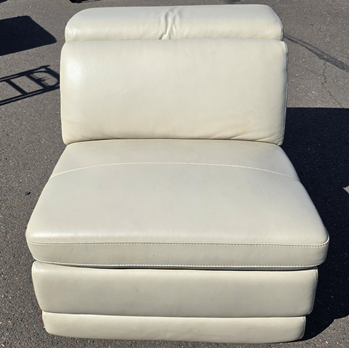Floriday Light Grey Leather Armless Chair (DOES NOT RECLINE)