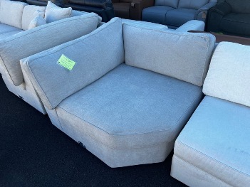Beige Fabric Oversized Corner Chair
