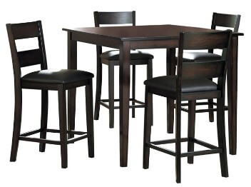 Homelegance Griffin Espresso Counter-Height Dining Set with 4 Barstools
