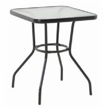 Outdoor Square Bistro Table with Glass Top