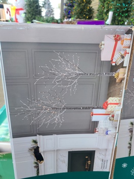 Flocked Birch Trees with LEDs (set of 2)