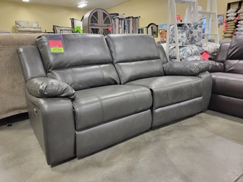 Homelegance Falun Grey Leather Gel Match 2-Piece Power Reclining Sofa (floor model only)