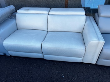 Jason Furniture Florida Coconut Leather 2-Piece One-Arm Dual Power Reclining Loveseat (blemished)