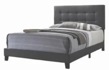 Coaster Mapes Charcoal Fabric Full Bed with Tufted Accents