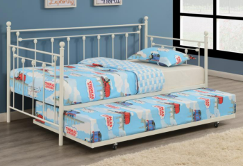 Coaster White Metal Daybed with Trundle