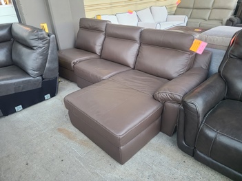 Natuzzi Julius Taupe 3-Piece Sectional with Right-Hand Chaise