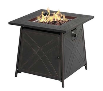 28-Inch Square Steel Propane Fire Pit