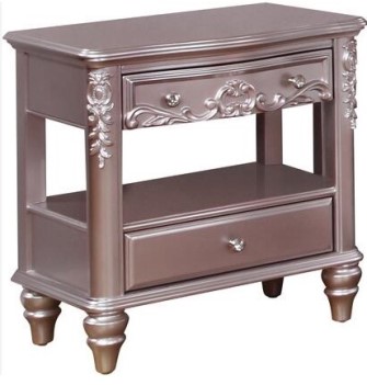 Coaster Caroline Metallic Lilac 2-Drawer Nightstand