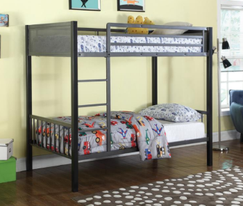 Coaster Meyers Black & Gunmetal Twin over Twin Bunk Bed