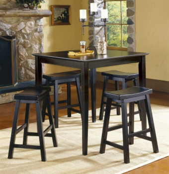 Homelegance Saddleback Counter-Height Dining Set with 4 Barstools
