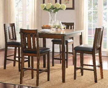 Homelegance Delmar Counter-Height Dining Set with 4 Barstools