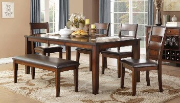 Homelegance Mantello Espresso Dining Set with 4 Chairs & 1 Leaf