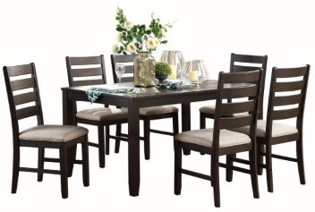 Homelegance Blaine Farm Dark Cappuccino Finish Dining Set with 6 Chairs
