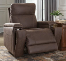Ashley Roland Chocolate Power Recliner with Power Lumbar & Power Headrest
