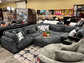 Homelegance Traverse Charcoal 5-Piece Sectional with Ottoman