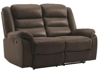 Ashley Wallowa Dark Brown Microsuede Reclining Loveseat