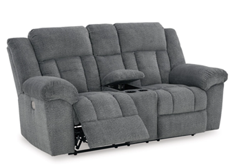 Ashley Taylor Slate Dual Power Reclining Console Loveseat
