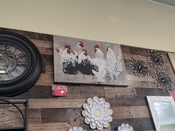 6 Black & White Chickens Wall Art