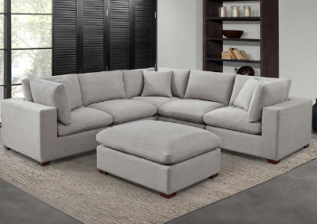 Living Style Lowell Taupe Fabric 6-Piece Sectional