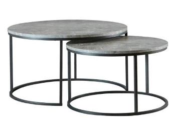 Coaster Grey Faux Marble & Metal Nesting Tables (set of 2)