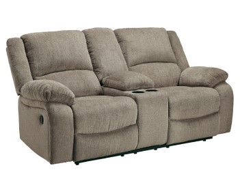 Ashley Drayson Pewter Reclining Console Loveseat